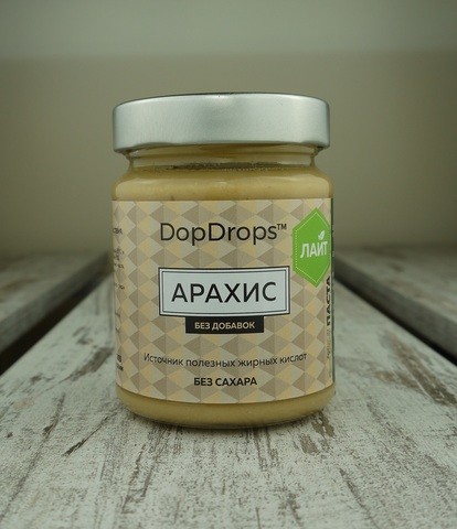 DopDrops Арахисовая паста Лайт без добавок 265 г (в стекле)