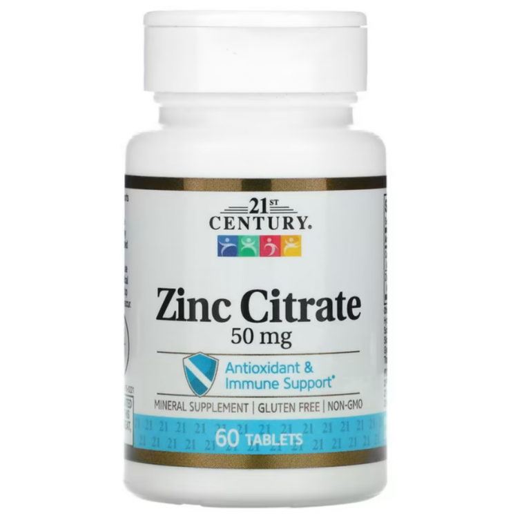 21ST CENTURY Zinc Citrate 50 мг 60 таб
