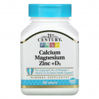 21ST CENTURY Calcium Magnesium Zinc + D3 90 таб