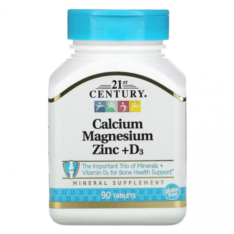 21ST CENTURY Calcium Magnesium Zinc + D3 90 таб