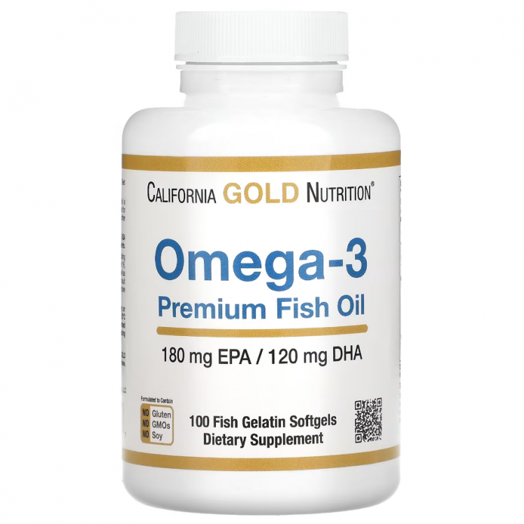 California Gold Nutrition Omega-3 Premium Fish Oil 180 EPA / 120 DHA 100 кап
