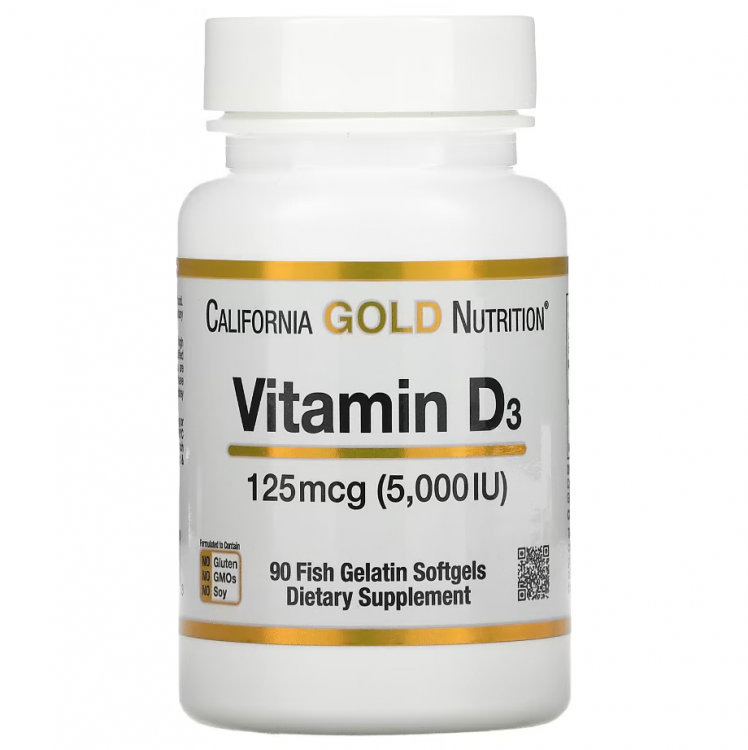 California Gold Nutrition Vitamin D3 5000 IU 90 кап