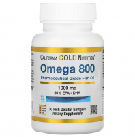 California Gold Nutrition Omega 800 Fish Oil 80% EPA-DHA 1000 мг 30 кап