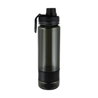 Бутылка для воды 900 мл черная с резиновой вставкой и крышкой