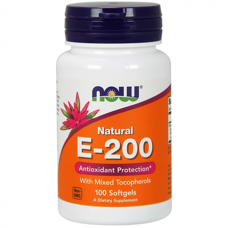 NOW Vitamin E-200 Mixed Tocopherols 100 кап